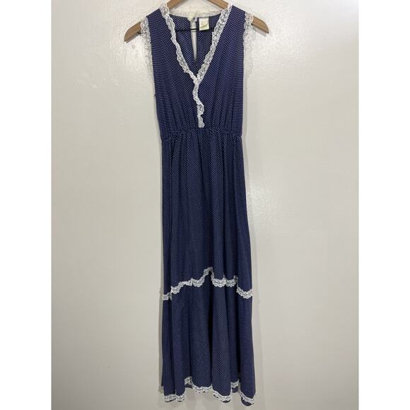 Vtg Cottage Prairie Romantic Victorian Edwardian Inspired Dress M Farm Country - Picture 1 of 15